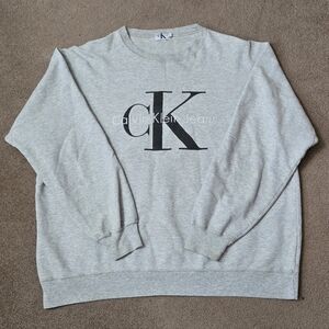 Vintage Calvin Klein Gray Men's Sweater. XL
